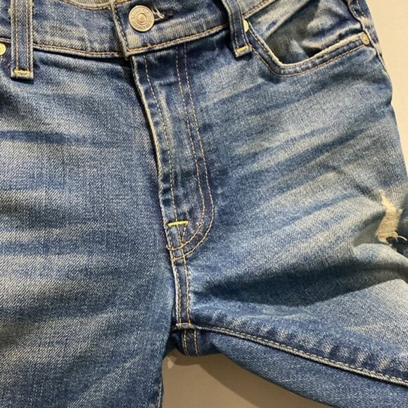 7 For All Mankind Boyfriend Jeans Cropped Bootcut Distressed Jeans Size 27 - Picture 7 of 14